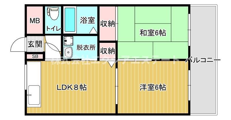オリンピヤコープ(2LDK/7階)の間取り写真