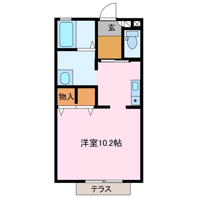 ST. CRADLE SERA(ワンルーム/2階)の間取り写真