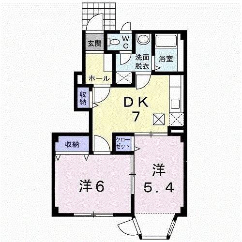 セレーノ(2DK/1階)の間取り写真