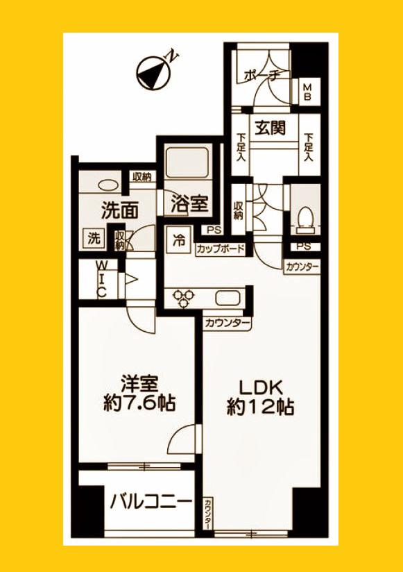 RICHE SHIN YOKOHAMA ANNEX(1LDK/2階)の間取り写真