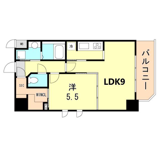 S-RESIDENCE神戸磯上通(1LDK/3階)の間取り写真