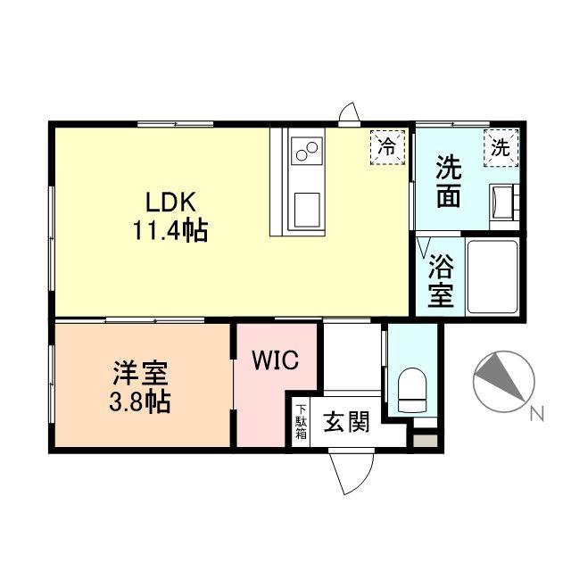 NEO SQUARE VII(1LDK/2階)の間取り写真
