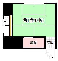 八坂荘(ワンルーム/3階)の間取り写真