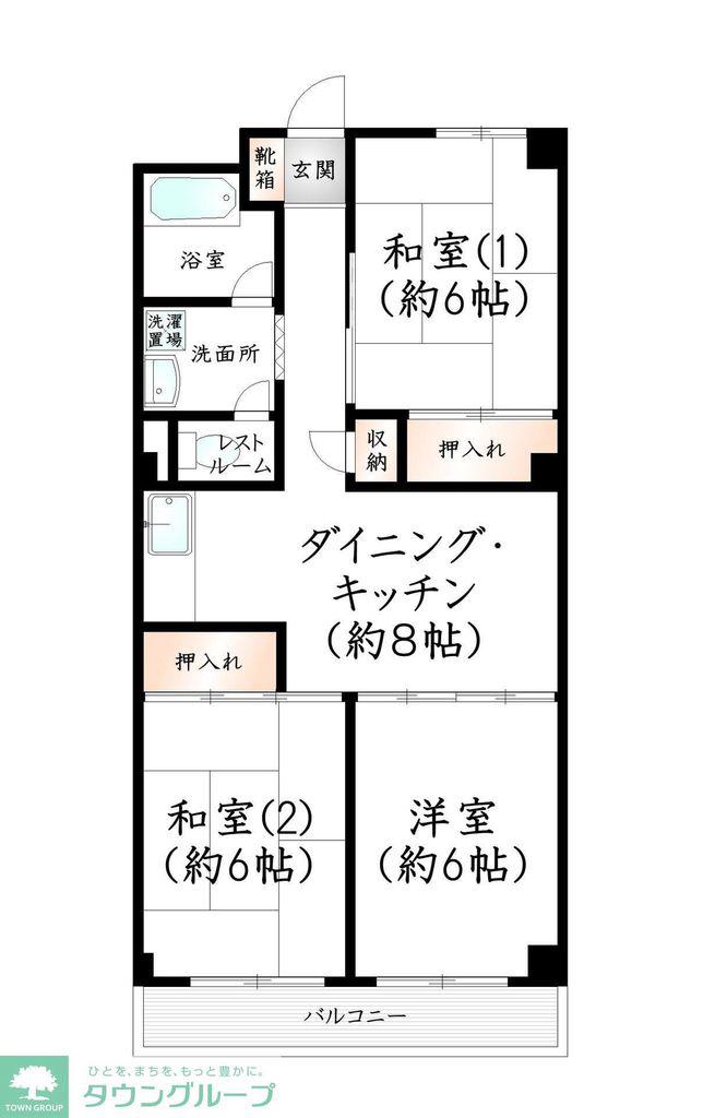 第17今宿IR BLD(3LDK/5階)の間取り写真