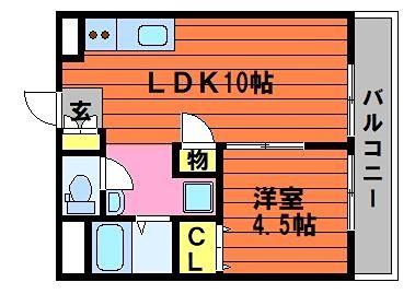 ガーディニアシティII(2DK/3階)の間取り写真