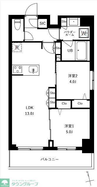 アーバンパーク船堀II(2LDK/4階)の間取り写真