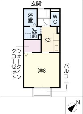 SIENA(1K/2階)の間取り写真