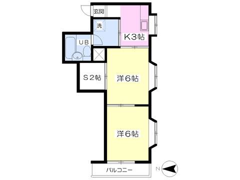 ロイヤルコーポ(2K/1階)の間取り写真