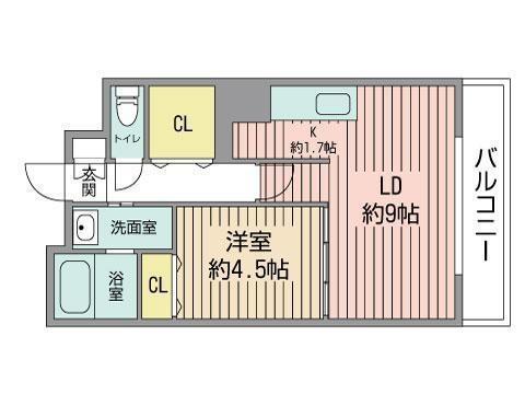 JP NOIE 円山表参道(1LDK/9階)の間取り写真