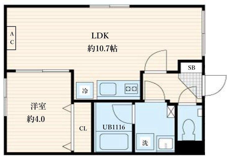 ALATO森下II(1LDK/1階)の間取り写真
