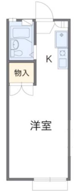 レオパレスこうべ山手(ワンルーム/2階)の間取り写真