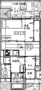 さくらHILLS ROKUBAN PLATINUM RESIDENCE(1DK/6階)の間取り写真