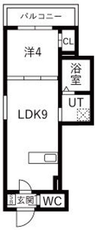 AXIA CITY 神戸松原(1LDK/1階)の間取り写真