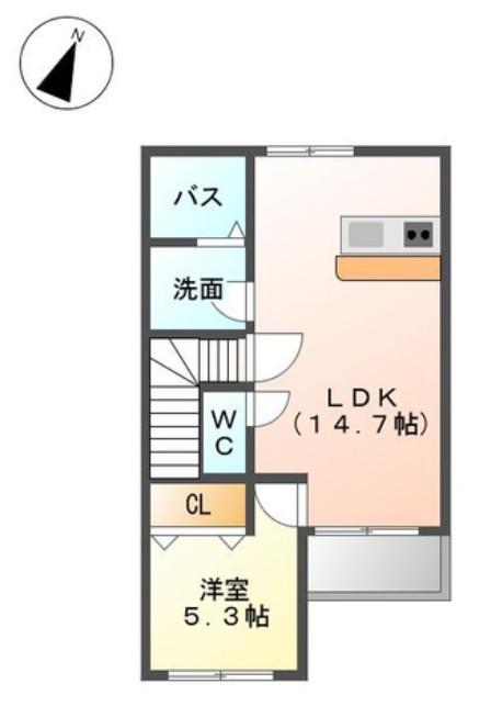 フルラージュ(1LDK/2階)の間取り写真