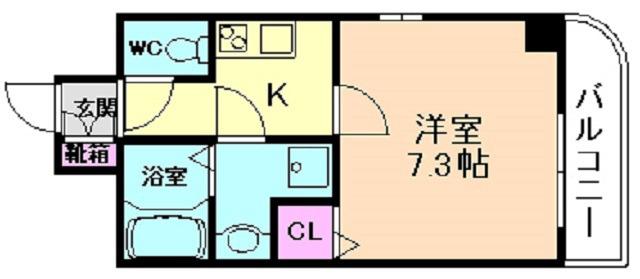 クラウンハイム瑞光フラワーコート(1K/2階)の間取り写真