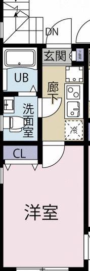 WINDS蒲田(1K/2階)の間取り写真