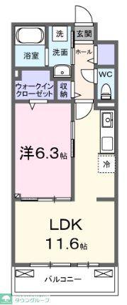AMRITA V(1LDK/3階)の間取り写真
