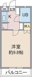 ハイツ香蘭(1K/3階)の間取り写真
