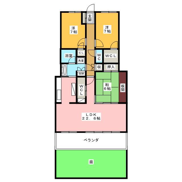 ライフプラザ船堀(3SLDK/1階)の間取り写真