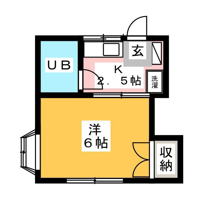 ひばりハイツ(1K/1階)の間取り写真