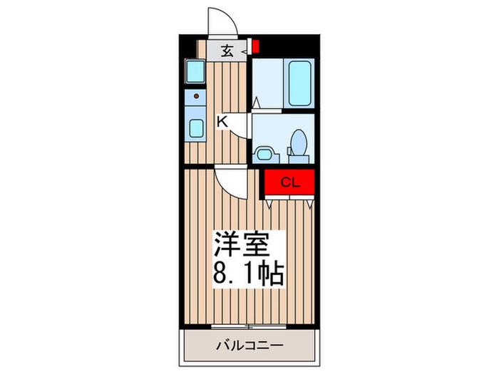 ビオス北朝霞(1K/6階)の間取り写真