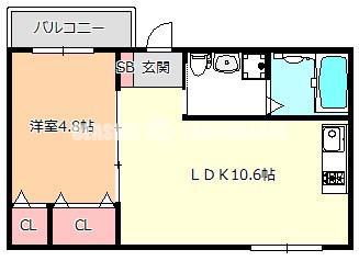 F MAISON LORE II番館(1LDK/2階)の間取り写真