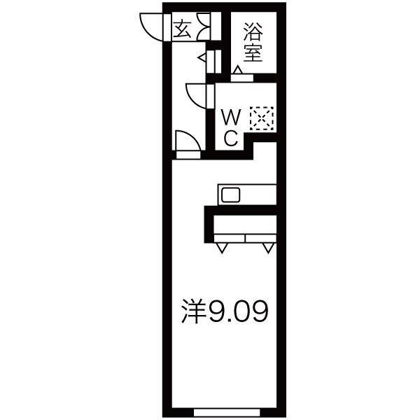 BRANCHE本陣(ワンルーム/3階)の間取り写真