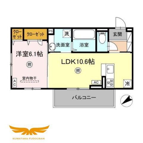 D-ROOM パレットハウス(1LDK/2階)の間取り写真