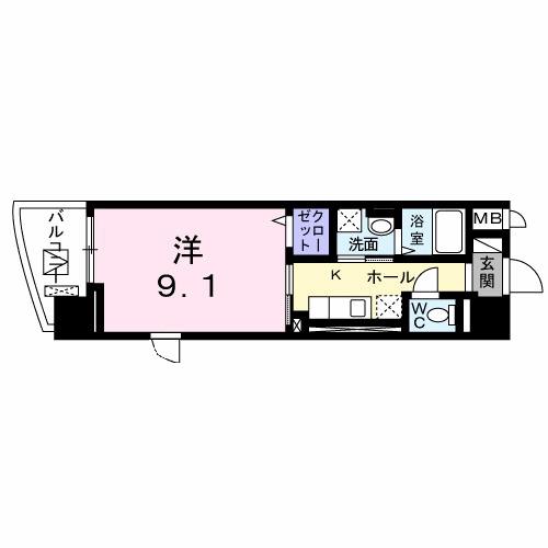 フェニックス(1K/3階)の間取り写真
