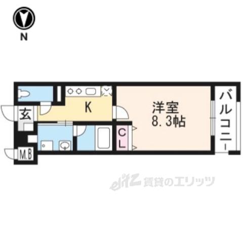 セレッソ長者町(1K/1階)の間取り写真