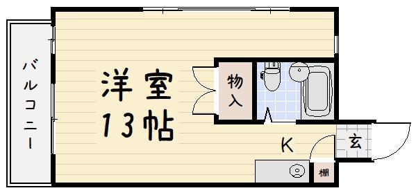 ロイヤル葉山(ワンルーム/4階)の間取り写真
