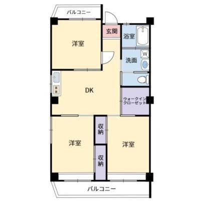 矢野ビル(3DK/4階)の間取り写真