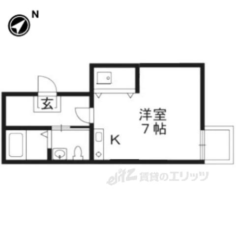 ブリエ西大路(ワンルーム/1階)の間取り写真