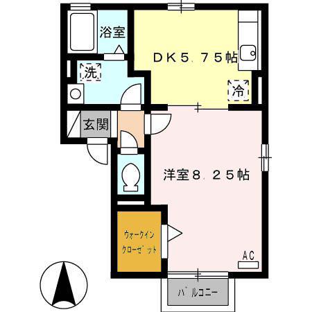 ルミエール(1DK/2階)の間取り写真