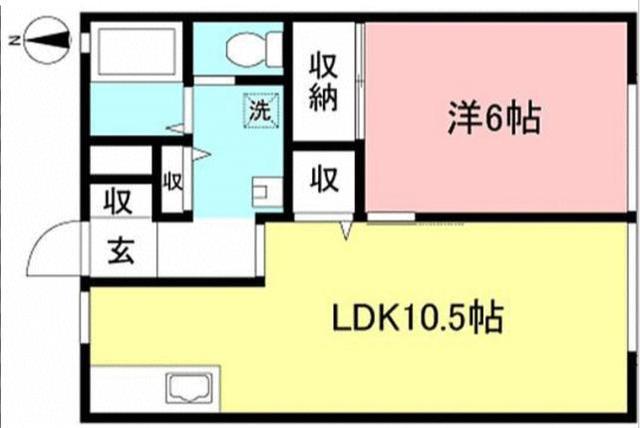 ヒルズ御台橋(1LDK/1階)の間取り写真