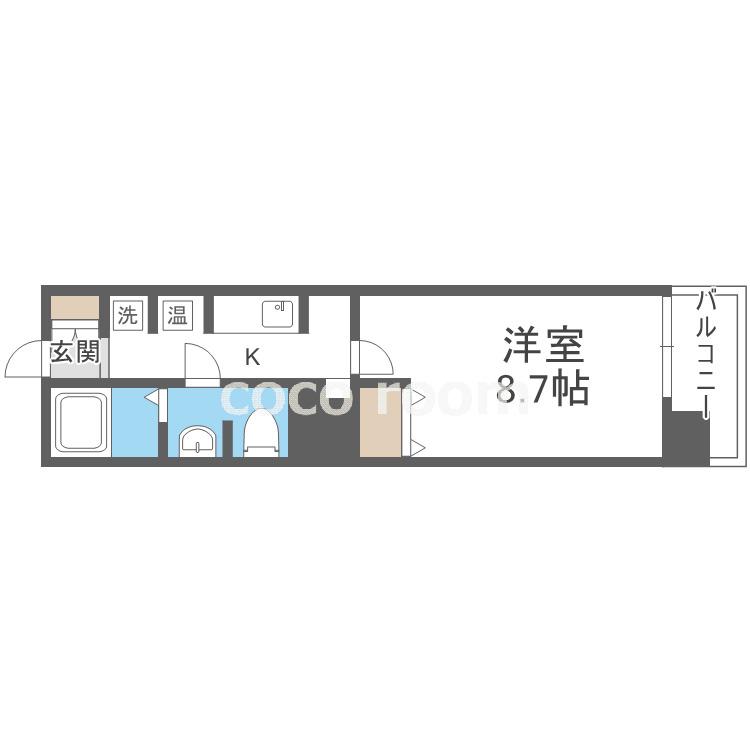 アーバンコンフォート堀江(1K/2階)の間取り写真