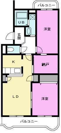 ラ・コンセール(2SLDK/1階)の間取り写真