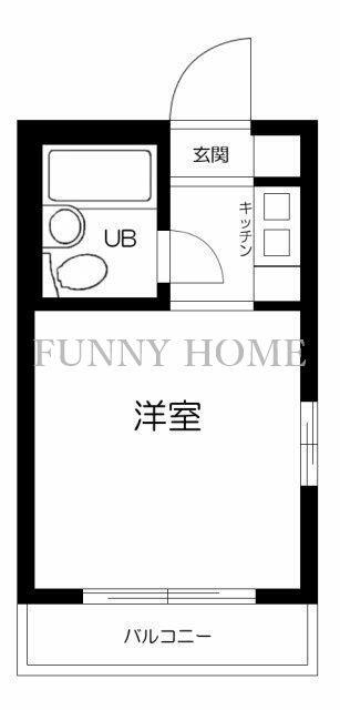 ユースフル祐天寺(ワンルーム/2階)の間取り写真