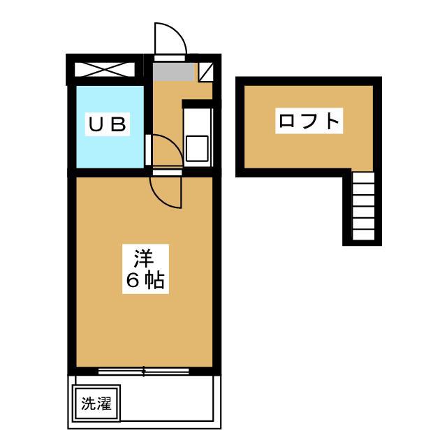 ラムダハウス(1K/1階)の間取り写真