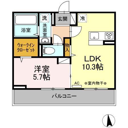 クレール(1LDK/1階)の間取り写真