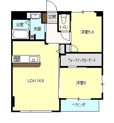 プレミール(2LDK/2階)の間取り写真