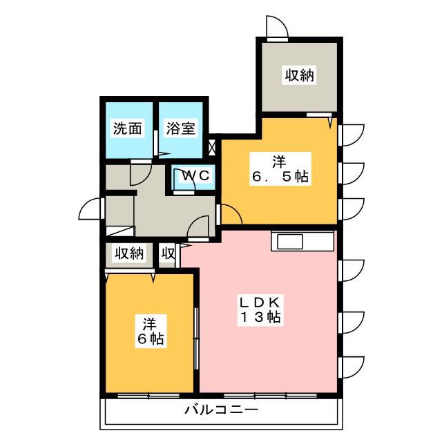 M FLATS(2LDK/2階)の間取り写真
