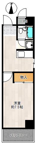 レクシア布施(1K/3階)の間取り写真