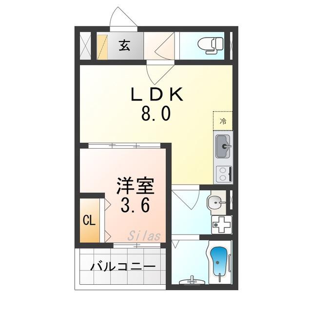 D PORTA BIJOU(1LDK/4階)の間取り写真