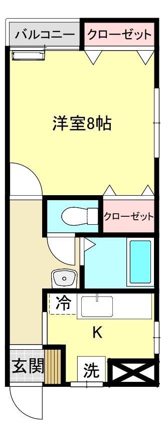 メゾンラピュタ(1K/2階)の間取り写真