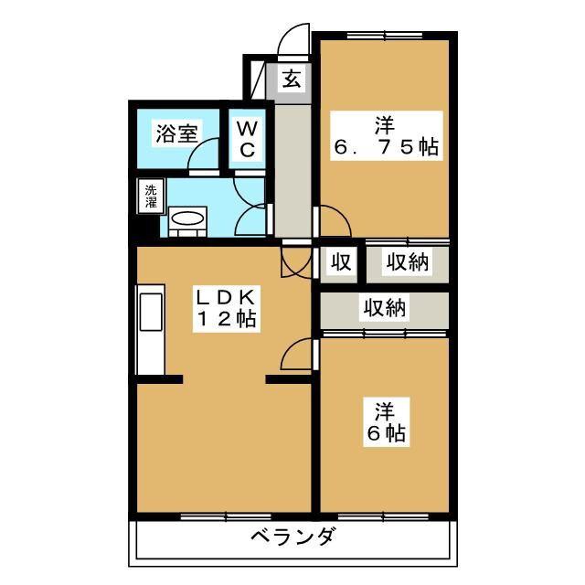 第3仲町マンション(2LDK/4階)の間取り写真