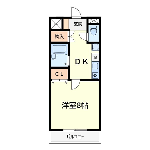 さつきハイム(1DK/6階)の間取り写真
