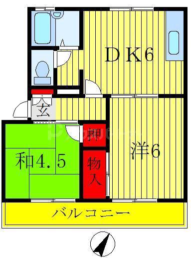 第5サンハイツ(2DK/2階)の間取り写真