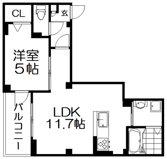 BLOSSOM COAST 大星II(1LDK/2階)の間取り写真