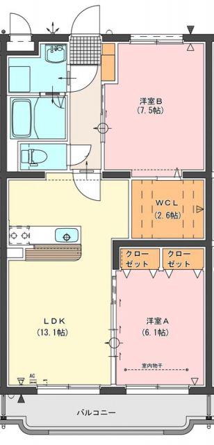 ドリームフェリオ(2LDK/4階)の間取り写真